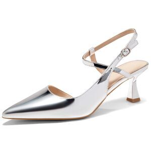 Low Kitten Heel Closed Pointed Toe Slingback Pumps Heels, SIZE 11, 13P-160S001